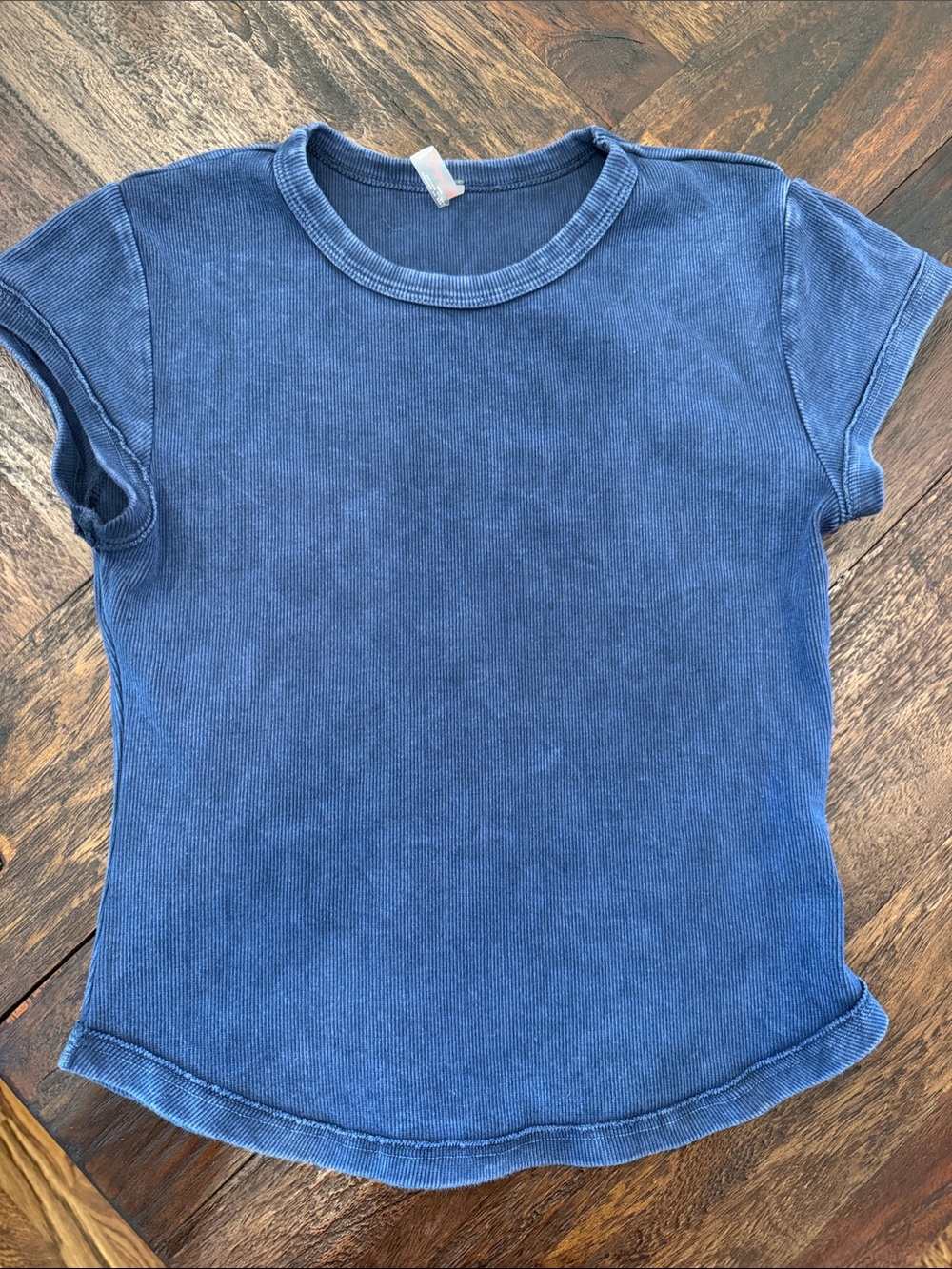 Free People Baby Tee Blue Short Sleeve